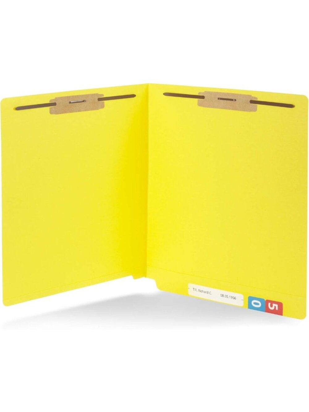 50 Yellow End Tab Fastener File Folders - Letter Size, Durable & Organized